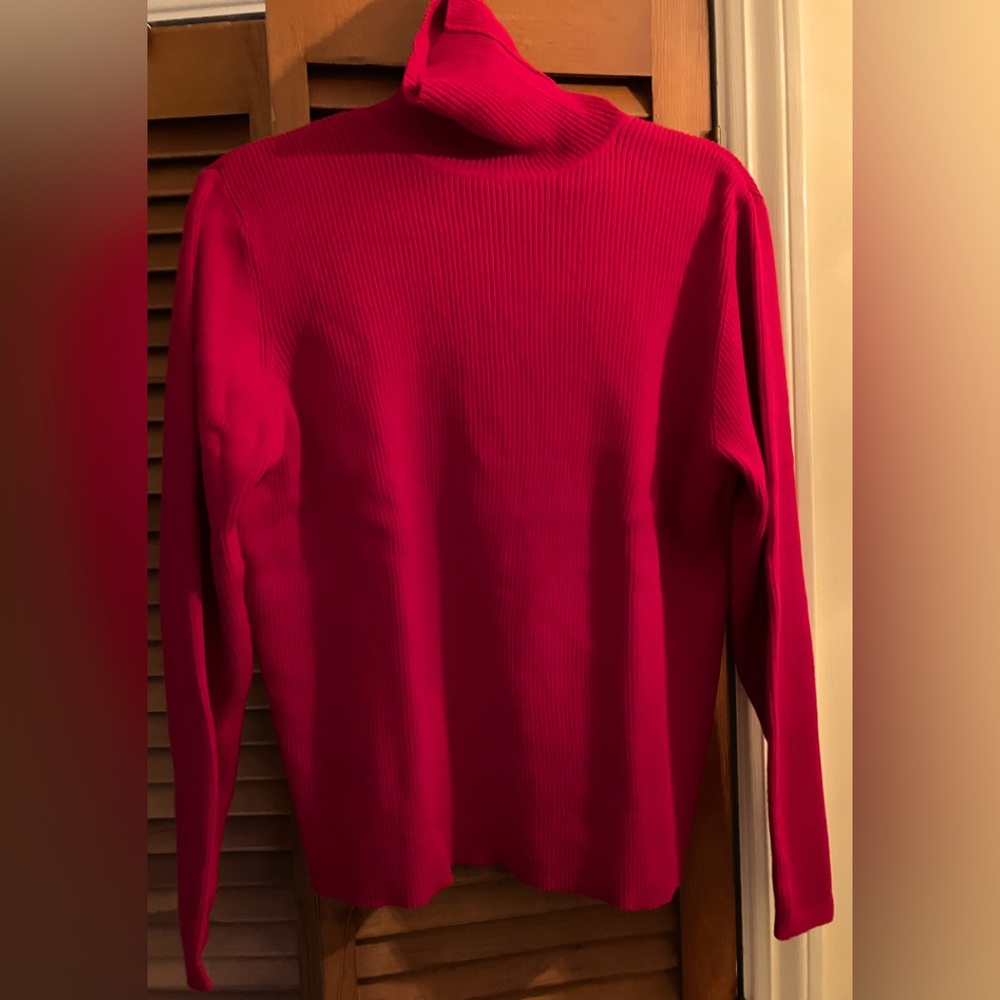 NWT KAREN SCOTT RED 100% COTTON TURTLENECK SIZE XL